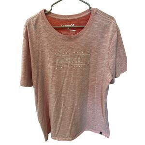 Hurley Men's Short Sleeve Pinkish Brick Soft T-Shirt Graphic T Size XL Casual